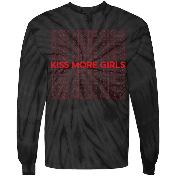 Kiss More Girl Lesbian Pride Subtle Wlw Tie-Dye Long Sleeve Shirt