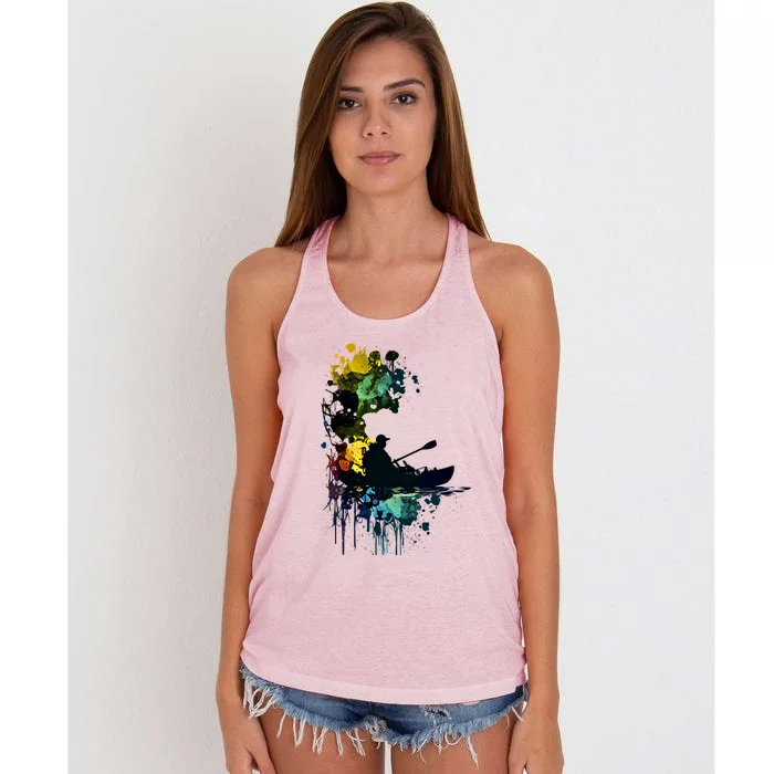 Kayak Meaningful Gift Women's Knotted Racerback Tank