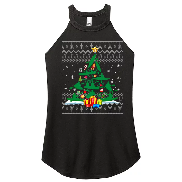 Kayaking Meaningful Gift Kayak Christmas Tree Ugly Great Gift Women’s Perfect Tri Rocker Tank