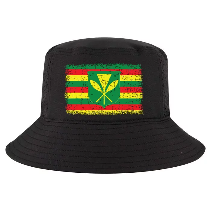 Kanaka Maoli Hawaiian Flag Pride Distressed Sovereign Gifts Cool Comfort Performance Bucket Hat