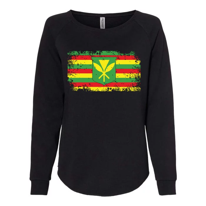 Kanaka Maoli Hawaiian Flag Pride Distressed Sovereign Gifts Womens California Wash Sweatshirt