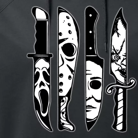 Knives Machete Horror Movies Halloween Performance Fleece Hoodie