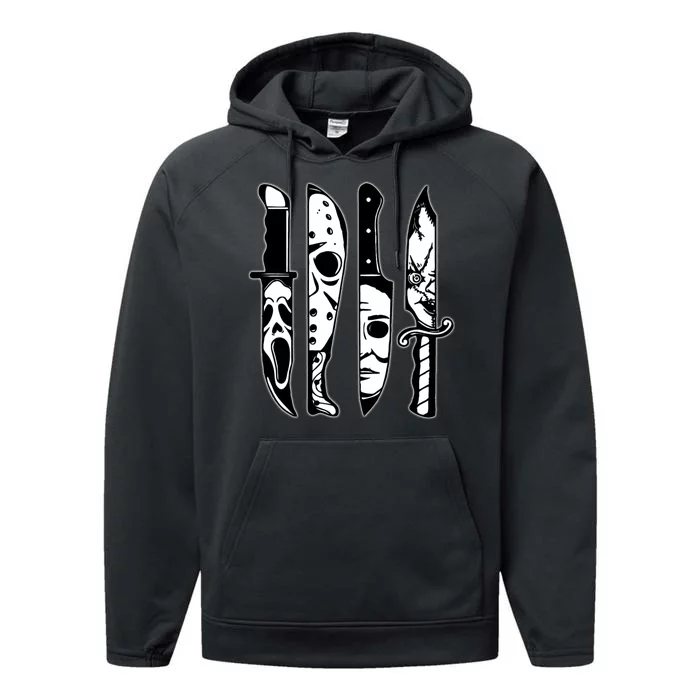 Knives Machete Horror Movies Halloween Performance Fleece Hoodie