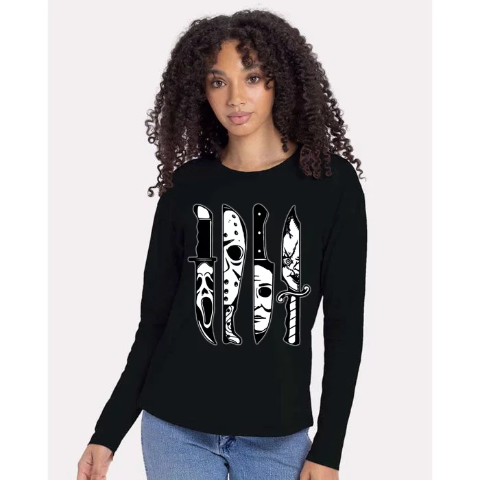 Knives Machete Horror Movies Halloween Womens Cotton Relaxed Long Sleeve T-Shirt