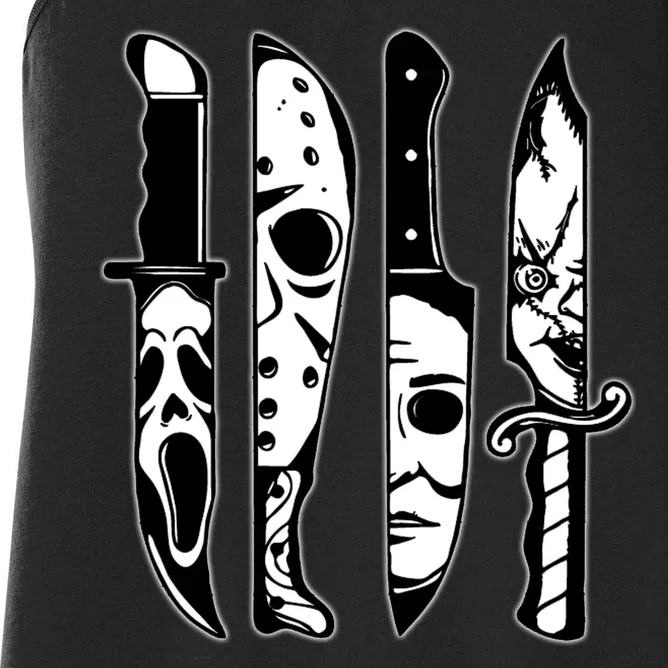 Knives Machete Horror Movies Halloween Women's Racerback Tank