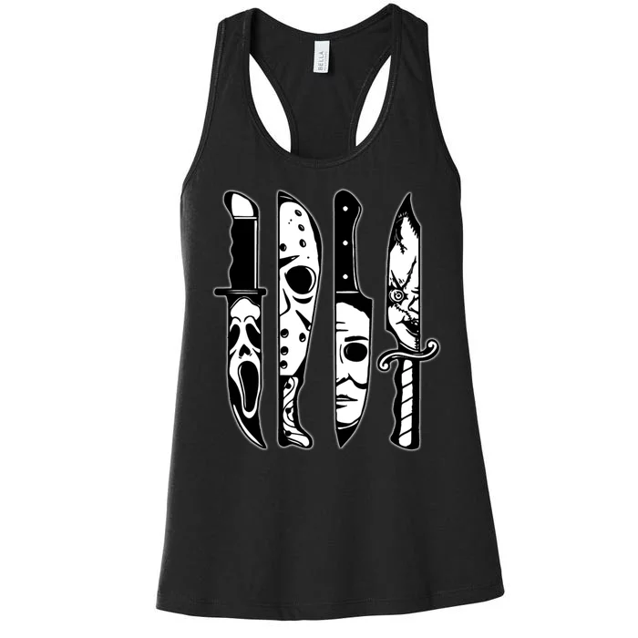 Knives Machete Horror Movies Halloween Women's Racerback Tank