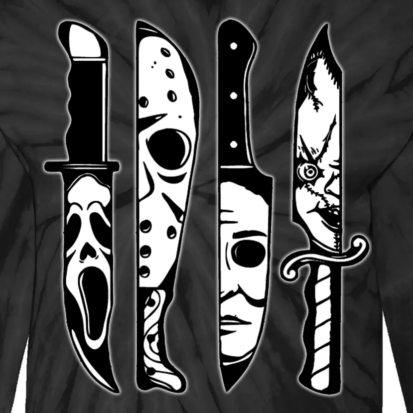 Knives Machete Horror Movies Halloween Tie-Dye Long Sleeve Shirt