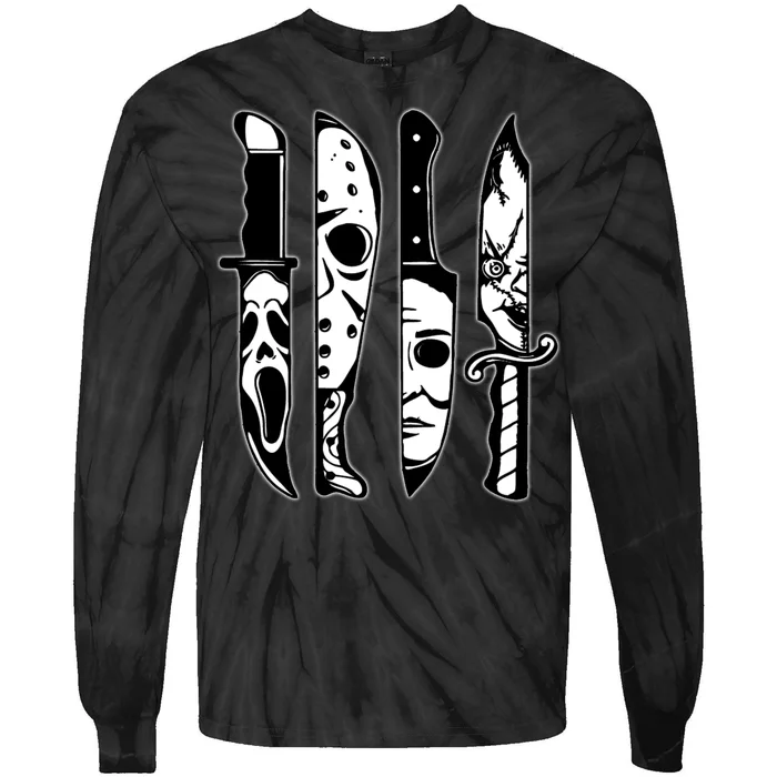 Knives Machete Horror Movies Halloween Tie-Dye Long Sleeve Shirt