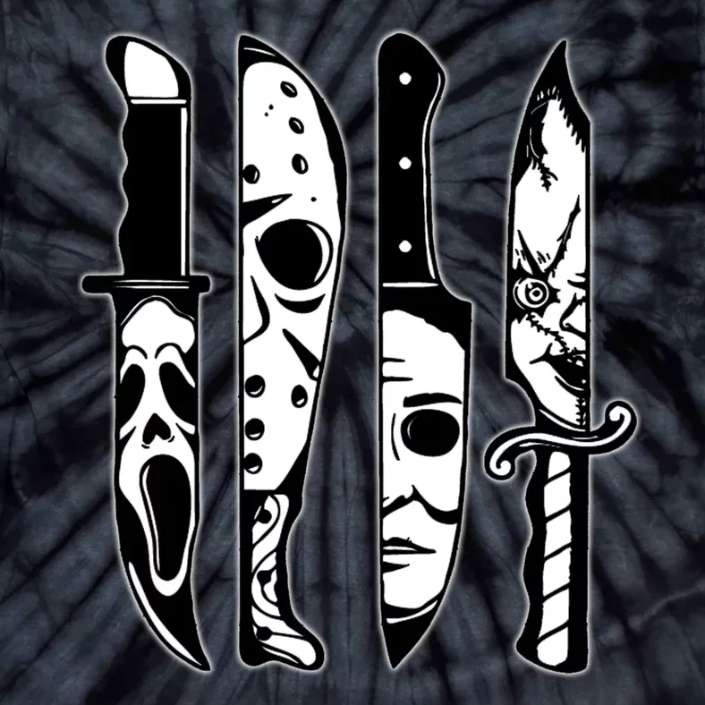 Knives Machete Horror Movies Halloween Tie-Dye T-Shirt