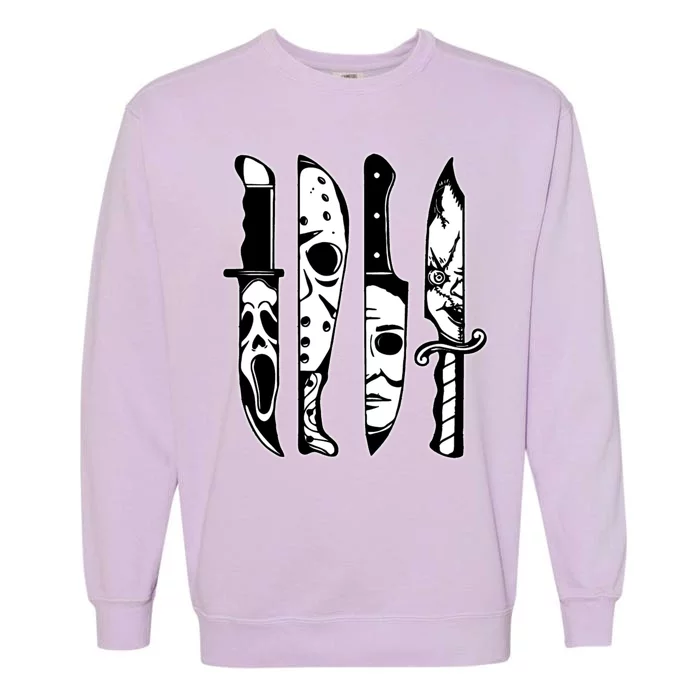 Knives Machete Horror Movies Halloween Garment-Dyed Sweatshirt