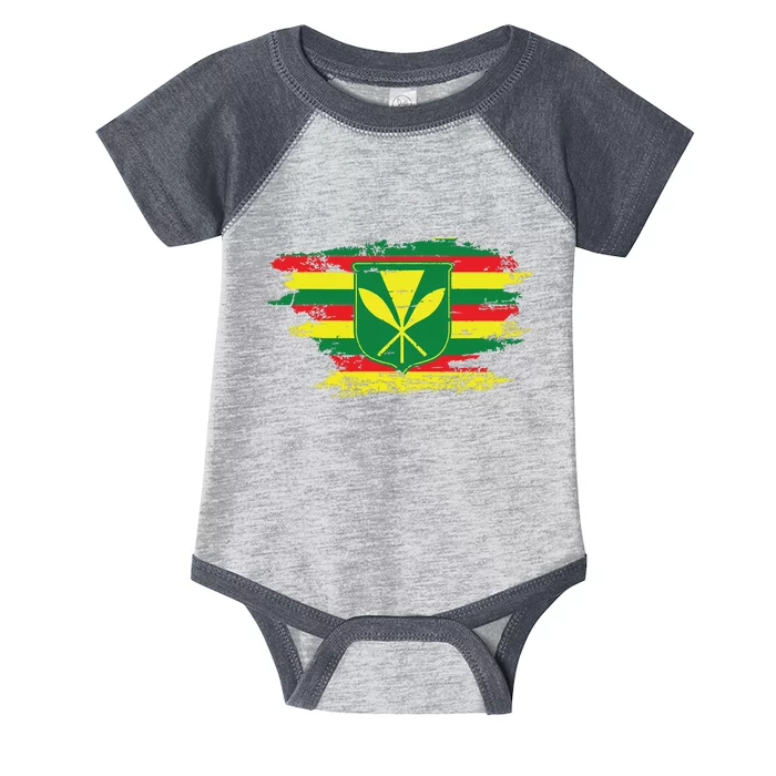 Kanaka Maoli Hawaiian Flag Pride Distressed Sovereign Gifts Infant Baby Jersey Bodysuit