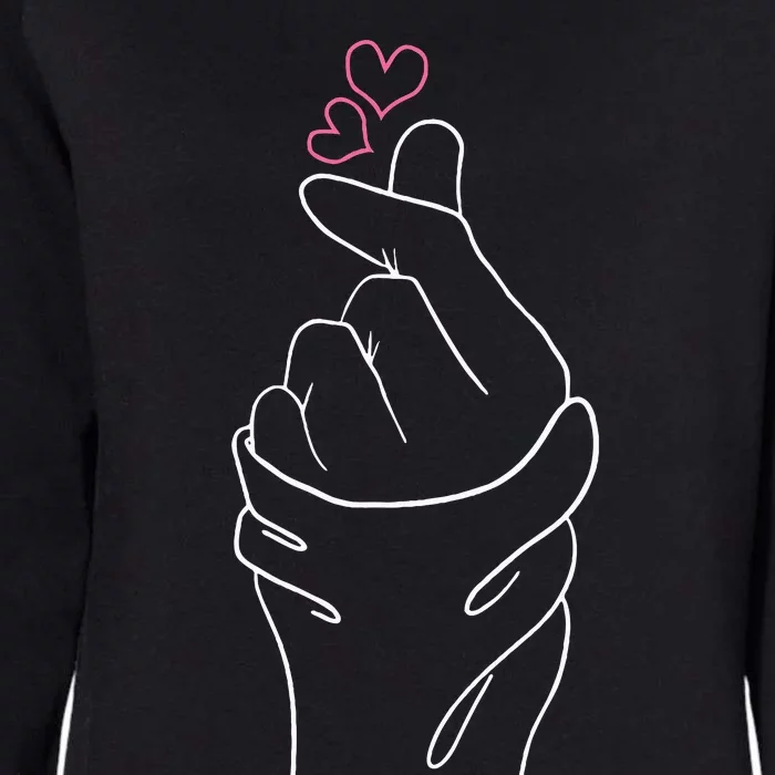 Kpop Merch Hand Symbol Heart Kdrama Korean Pop Music Womens California Wash Sweatshirt