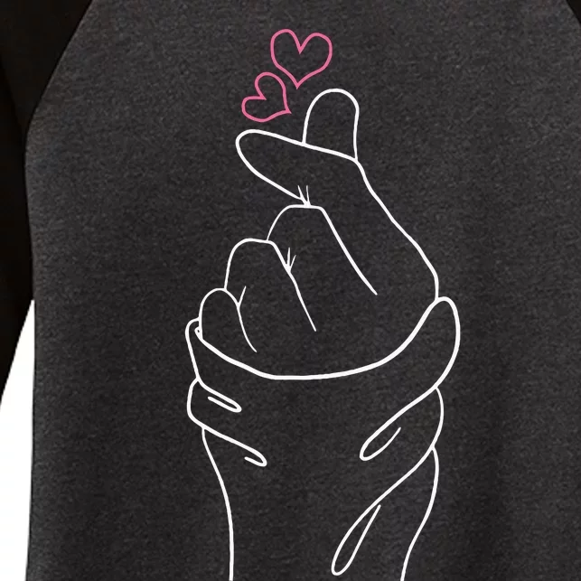 Kpop Merch Hand Symbol Heart Kdrama Korean Pop Music Women's Tri-Blend 3/4-Sleeve Raglan Shirt