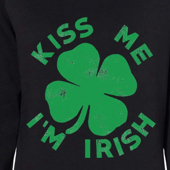 Kiss Me I'm Irish Funny Saint Patrick Day Womens California Wash Sweatshirt