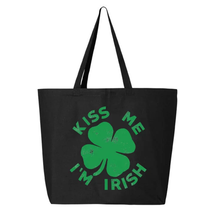 Kiss Me I'm Irish Funny Saint Patrick Day 25L Jumbo Tote