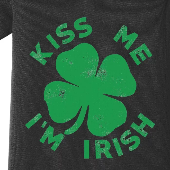 Kiss Me I'm Irish Funny Saint Patrick Day Baby Bodysuit