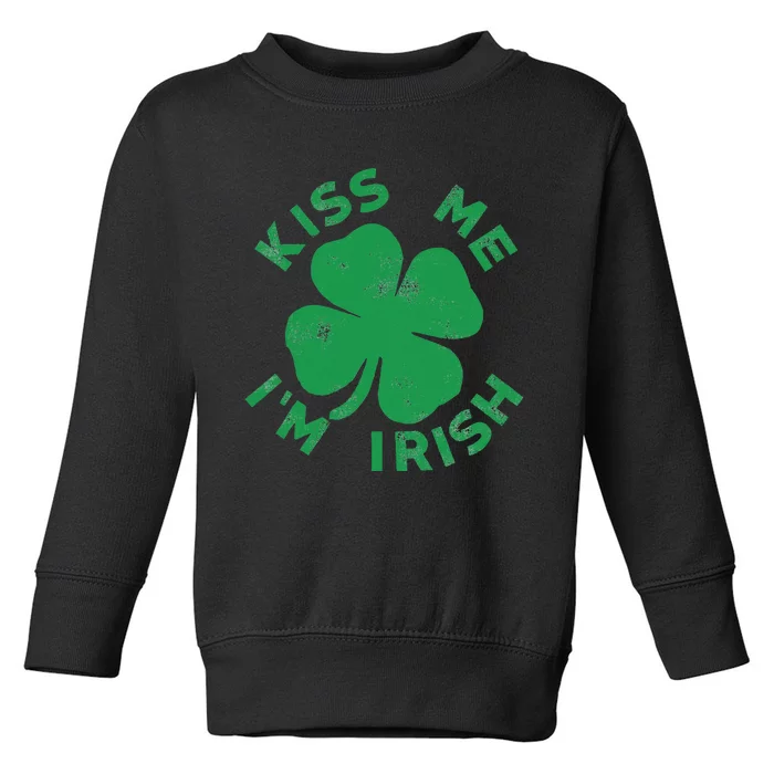 Kiss Me I'm Irish Funny Saint Patrick Day Toddler Sweatshirt