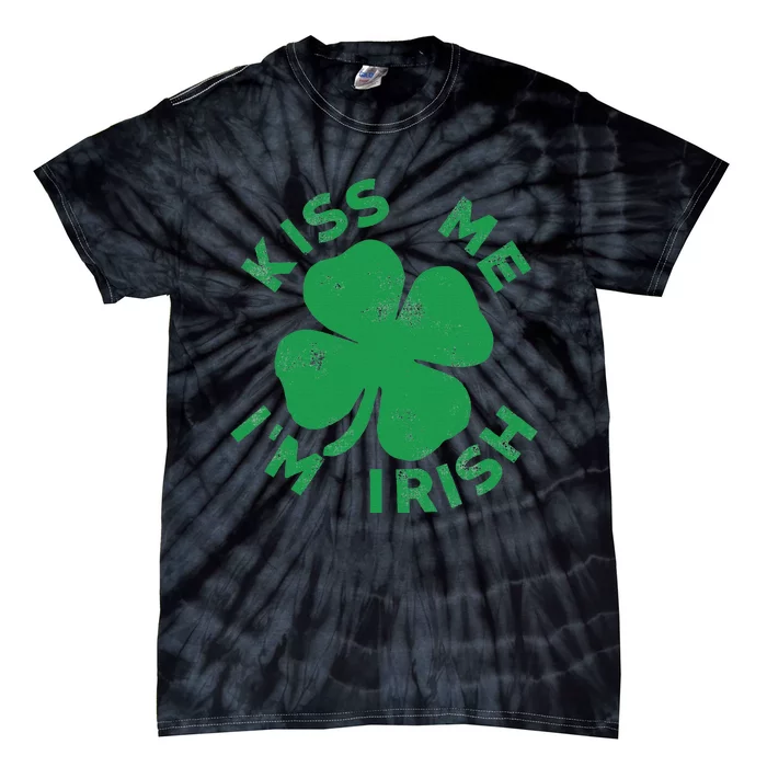 Kiss Me I'm Irish Funny Saint Patrick Day Tie-Dye T-Shirt