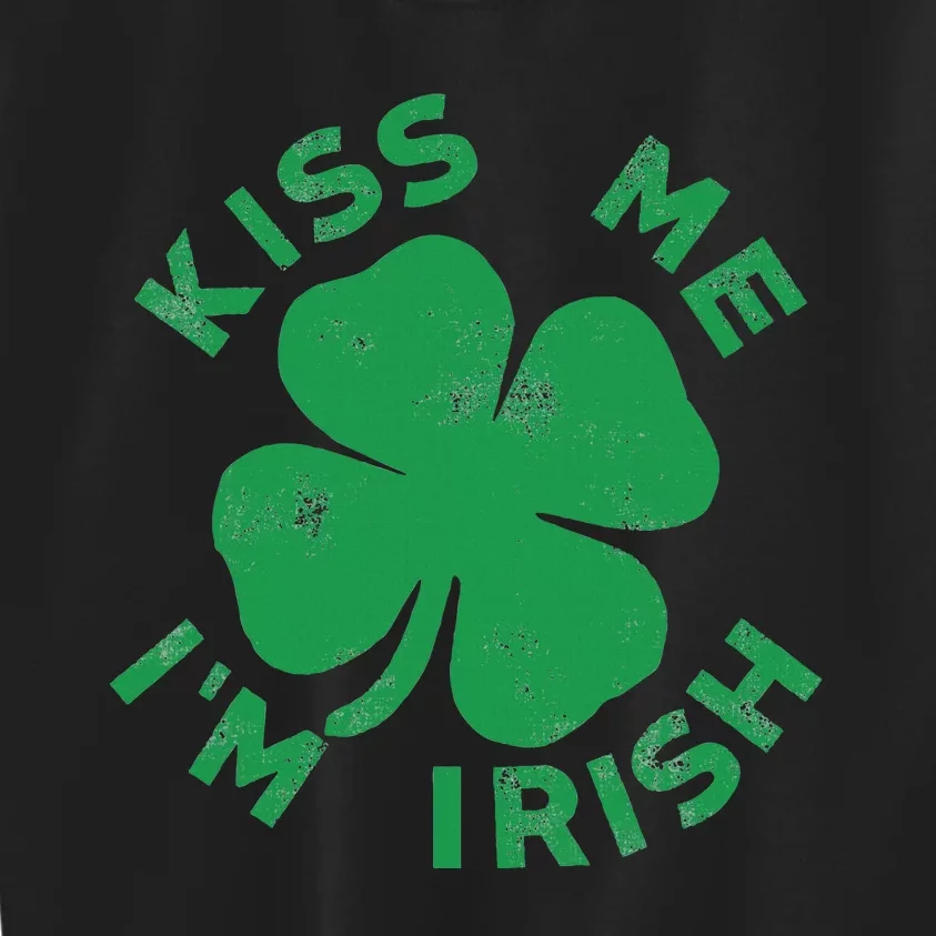 Kiss Me I'm Irish Funny Saint Patrick Day Kids Sweatshirt