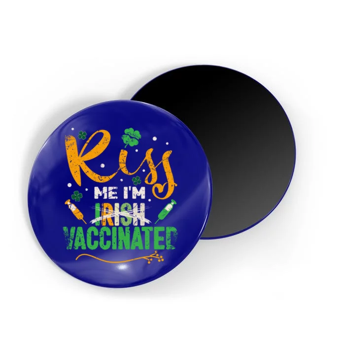 Kiss Me I Am Irish Vaccinated Gift Funny St Patrick Day 2021 Cute Gift Magnet