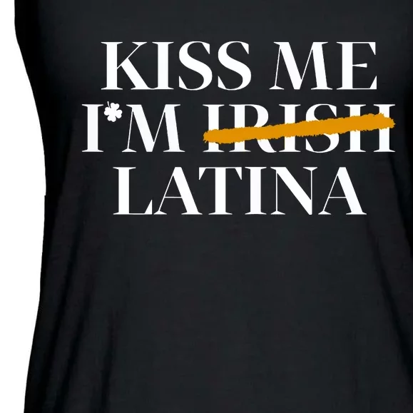 Kiss Me Im Irish Latina Hispanic St Patricks Day Funny Ladies Essential Flowy Tank