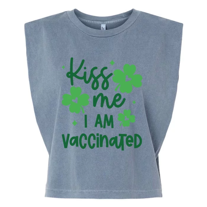 Kiss Me I Am Vaccinated For St Patrick's Day Gift Garment-Dyed Women's Muscle Tee