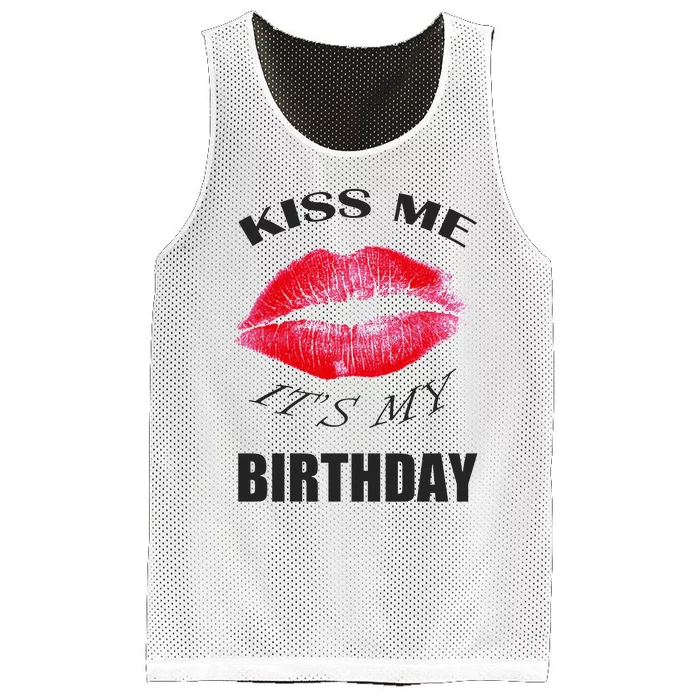 Kiss Me It's My Birthday Mesh Reversible Basketball Jersey Tank