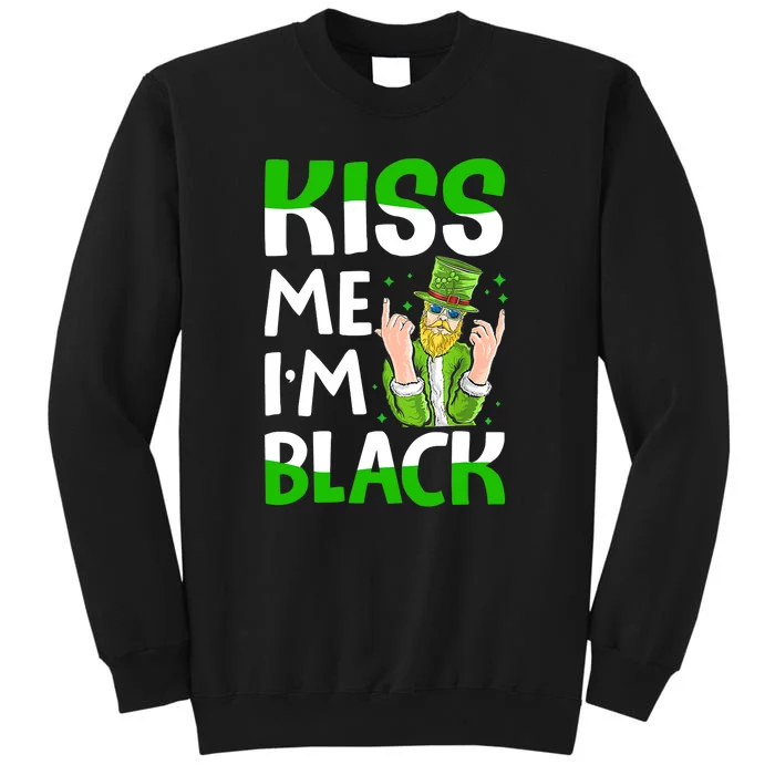 Kiss Me I'm Black Leprechaun St Patricks Day Sweatshirt