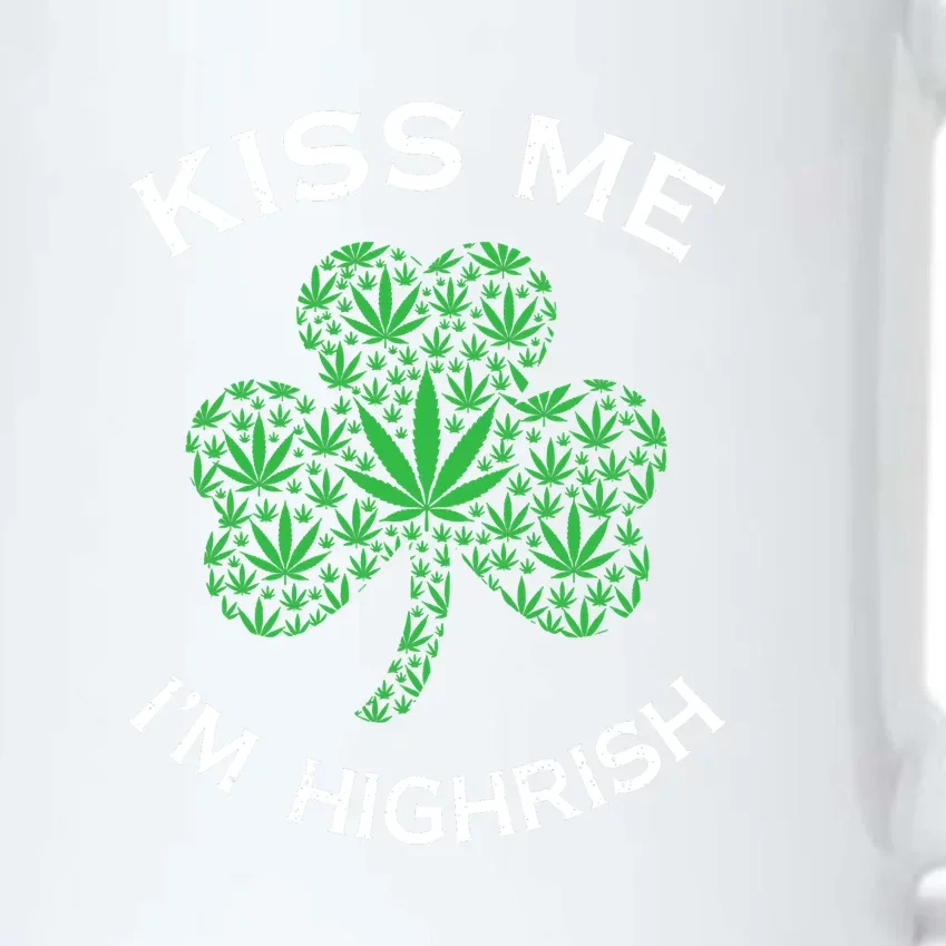 Kiss Me I'm Highrish Clover Marijuana Funny Irish St Patrick Day Black Color Changing Mug