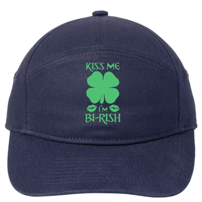 Kiss Me I'm Bigiftrish Birish Irish Bisexual Pride Sharmcok Cute Gift 7-Panel Snapback Hat