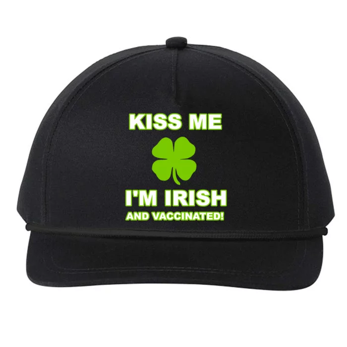 Kiss Me I'm Irish And Vaccinated St Patrick's Day Saint Gift Snapback Five-Panel Rope Hat