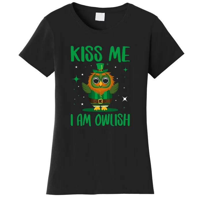 Kiss Me I'm Owlish Saint Patrick Day Gift Women's T-Shirt