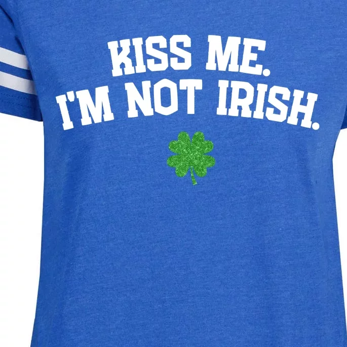 Kiss Me I'm Not Irish St Patricks Day Gifts Shamrock Enza Ladies Jersey Football T-Shirt