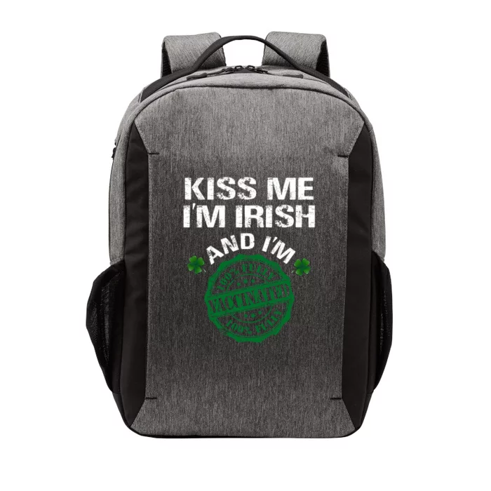 Kiss Me I'm Irish I Am Vaccinated Pro Vaccine Gift Vector Backpack