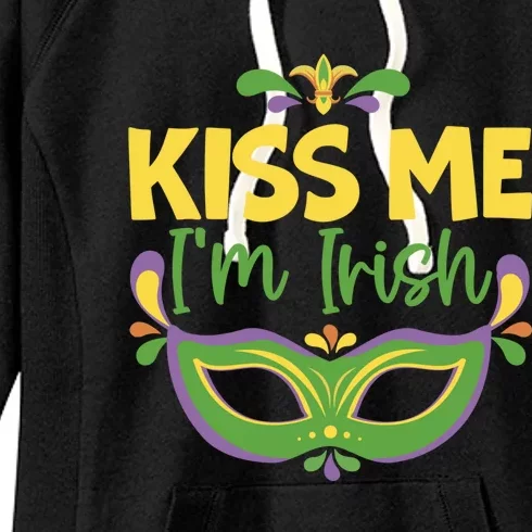 Kiss Me I'm Irish Mardi Gras Parade Masquerade Meaningful Gift Women's Fleece Hoodie