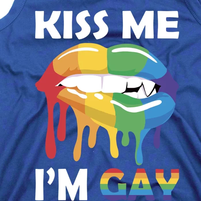 Kiss Me I Am Gay Lgbtq Ally Rainbow Lips Lgbtq Gay Pride Cute Gift Tank Top