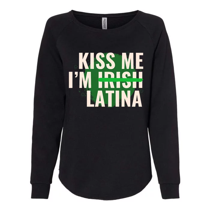 Kiss Me I’M Irish Latina Funny Hispanic St Patricks Day Womens California Wash Sweatshirt