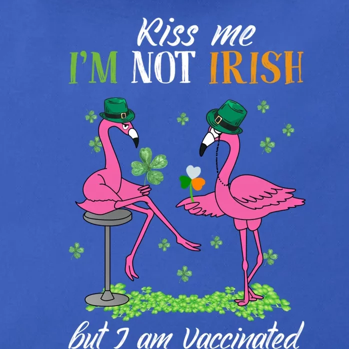 Kiss Me I'm Not Irish But I Am Vaccinated Flamingo Lover Gift Zip Tote Bag