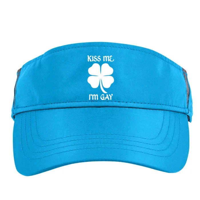 Kiss Me I’M Gay Four Leaf Clover Funny St Patricks Day Adult Drive Performance Visor