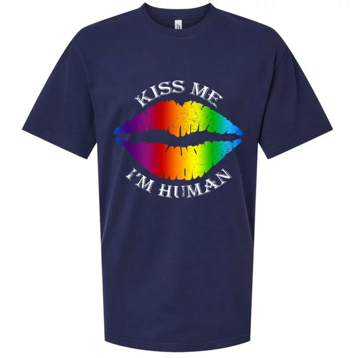 Kiss Me Im A Proud Hu Lgbt Pride Gift Sueded Cloud Jersey T-Shirt