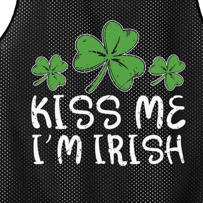 Kiss Me Im Irish Funny Irish Shamrock Mesh Reversible Basketball Jersey Tank