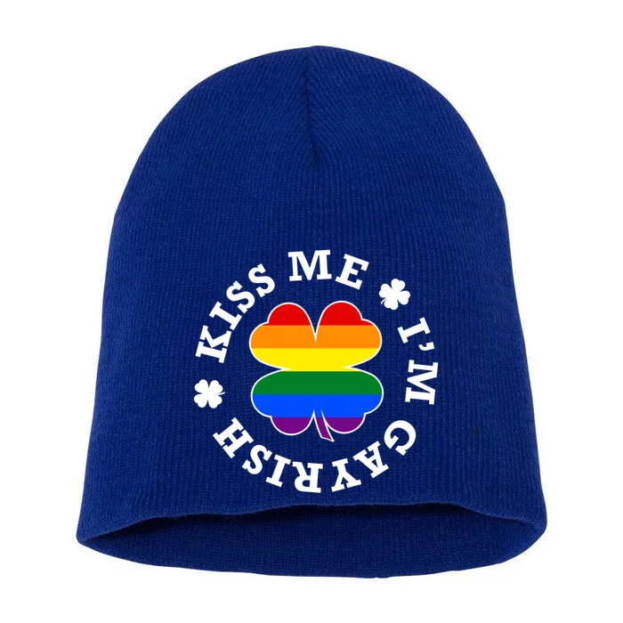 Kiss Me Im Gayrish Lgbt Pride Gift Short Acrylic Beanie