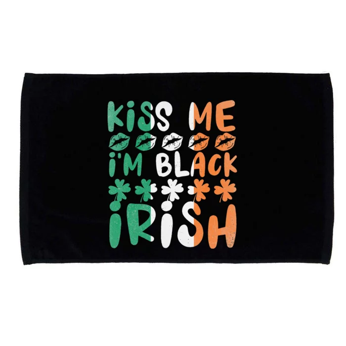 Kissing Me I'm Black Irish Shamrock Funny St. Patrick' Day Microfiber Hand Towel