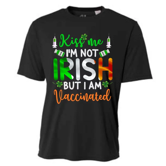 Kiss Me I'm Not Irish I Am Vaccinated Clover St Patricks Day Gift Cooling Performance Crew T-Shirt