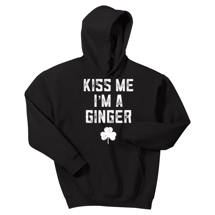 Kiss Me Im A Ginger Redhead St Patricks Day Ginger Joke Kids Hoodie