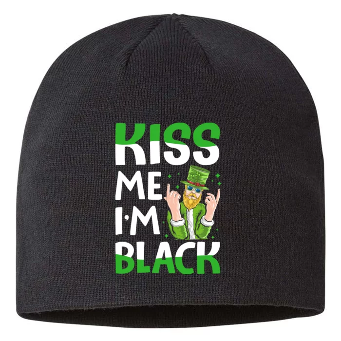 Kiss Me Im Black Funny Leprechaun 8 1/2in Sustainable Knit Beanie