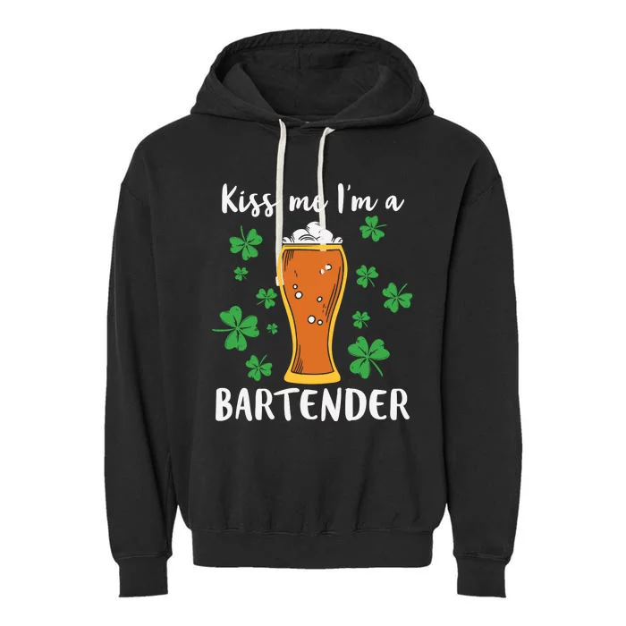 Kiss Me Im A Bartender Garment-Dyed Fleece Hoodie