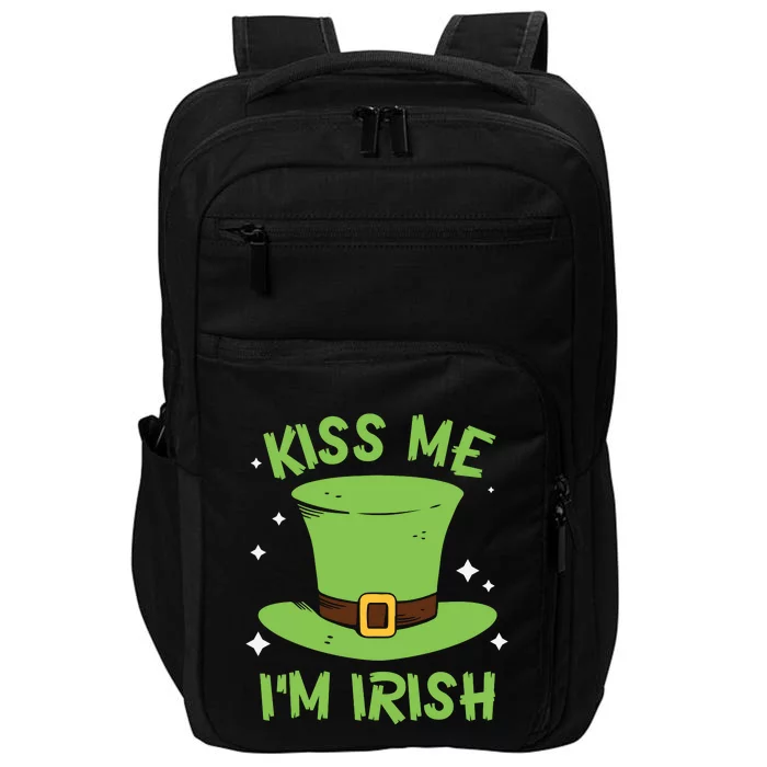 Kiss Me Im Irish Shamrock Hat Funny Gift Impact Tech Backpack