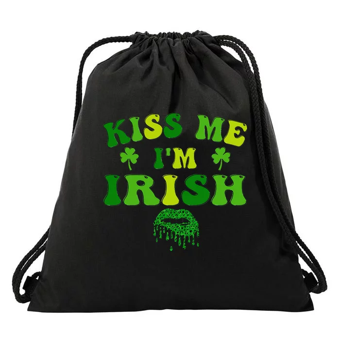 Kissing Me I'm Irish St Patricks Day Gifts Drawstring Bag