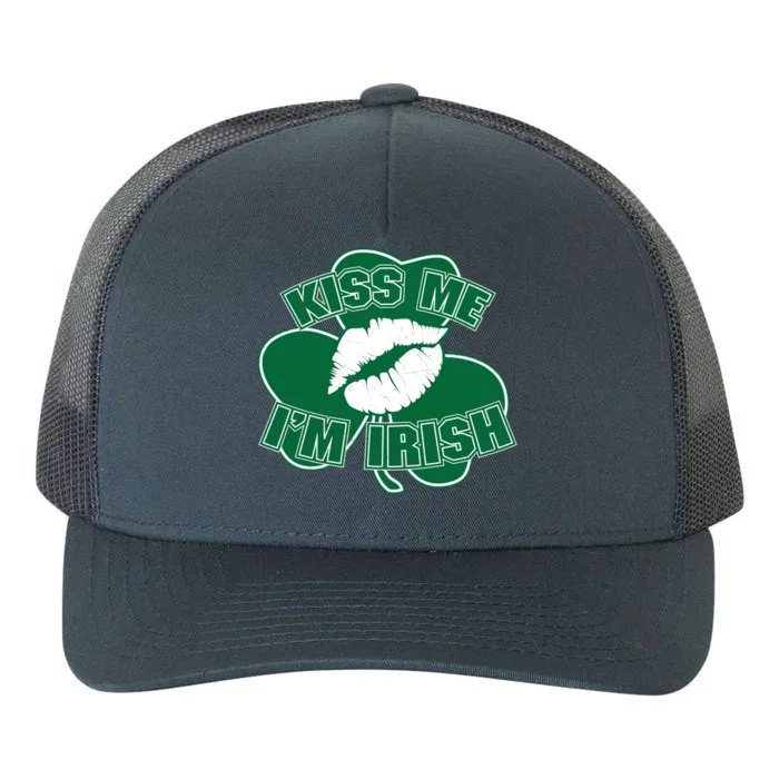 Kiss Me I'm Irish Lips Yupoong Adult 5-Panel Trucker Hat